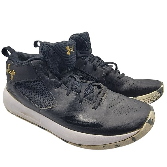 Under Armour Lockdown Mens 11 Black Leather Basketball
